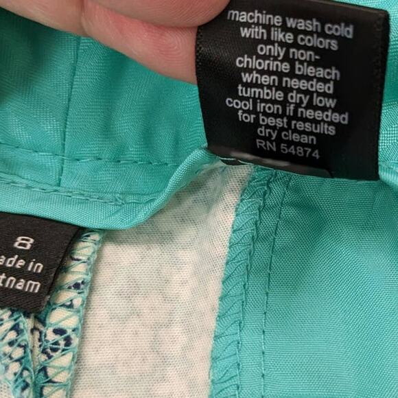 The Limited Floral Chino Shorts 8 Teal Mid Rise Zip Front Slit Casual Flat Front - Picture 4 of 10